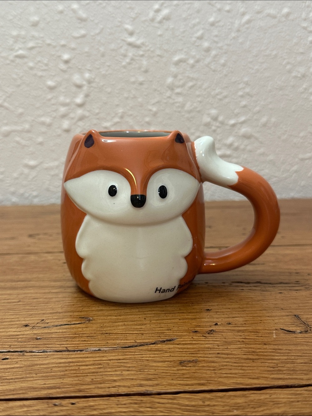 Fox-Shaped Mini Ceramic Coffee Mug - Orange and White